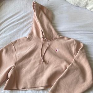 Champion Reverse Weave Cropped Medium Woman’s Hoodie (pink)
